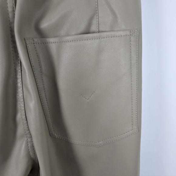 HUDSON REMI Chinchilla Faux Leather High-Rise Paperbag Beige Pants NWT Size 25 - Picture 8 of 12
